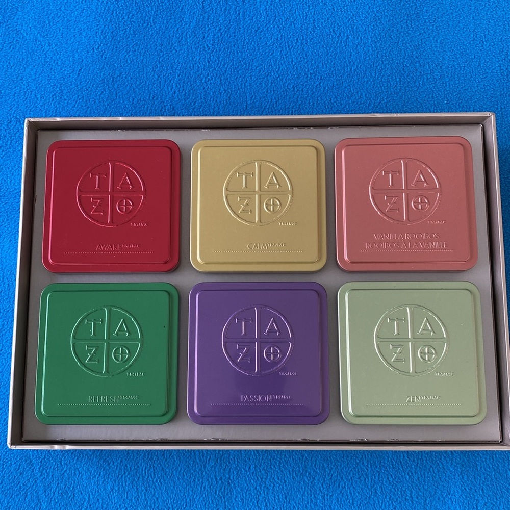 TAZO Tea Tins Set Original Box Vintage